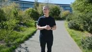 Apple CEO Tim Cook talking about Ted Lasso Season 2 in Apple's Spring Event. Image via: Apple